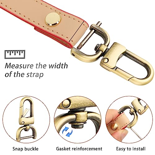 4pcs Detachable Snap Hook Swivel Clasp with 4pcs D-Rings Screw in Shackle for DIY Purse Strap Replacement (Brass,1 inch) - color: Brass, size: 1 inch
