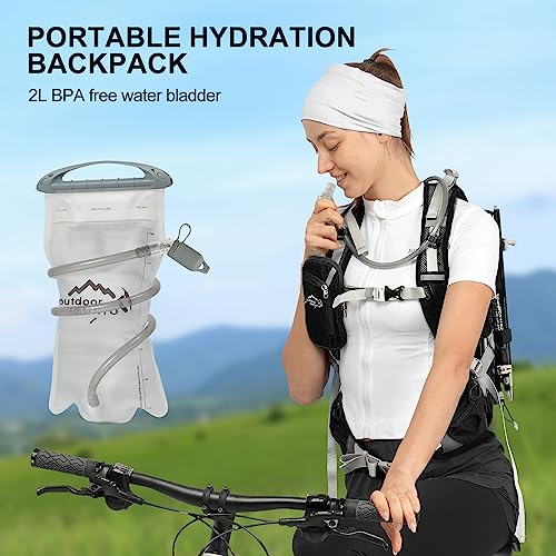 IX INOXTO 20L Hydration Backpack, Waterproof Hiking Internal Frame Backpacks with 2L Hydration Water Bladder and Rain Cover for Men, Lightweight Travel Daypack for Cycling,Camping,Ski (black) - color: Black