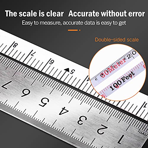 KSEIBI 302910 Long Fiberglass Tape Measure Double Face Printing Inch/Metric for Construction Work (66ft / 20m) - size: 18.3 m