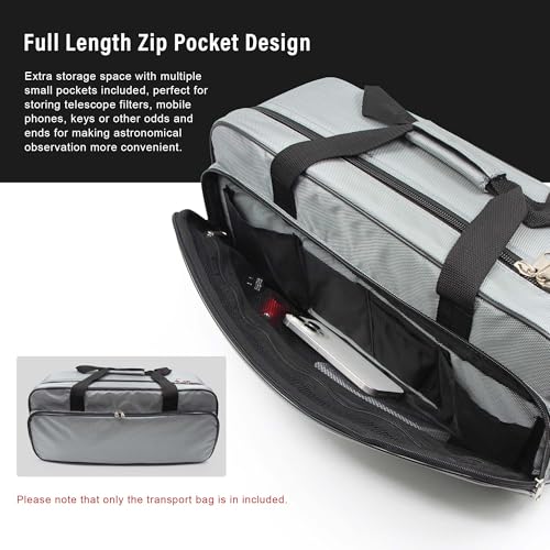 Astromania Telescope Bag Deluxe Telescope Carrying Case Shock-Absorbent Big | Telescope Accessory Storage Carrying Case, Adjustable Shoulder Strap&Multi-Pocket, For Telescope Eyepiece Barlow Lens Filter - size: Large