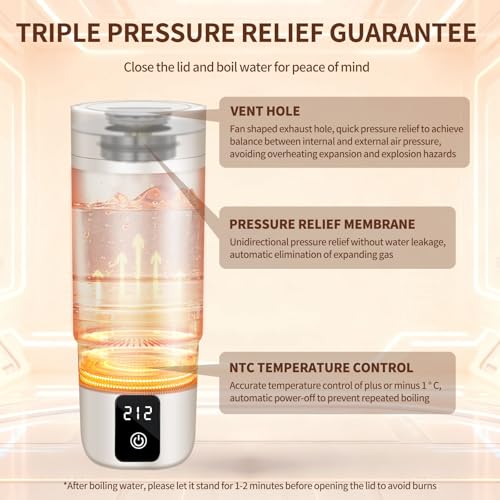 Travel Electric Kettle, Balabulala Portable Water Boiler with 6 Variable Presets,Small Electric Kettle with Keep Warm Temperature Controls & Boil Dry Protection, 14oz,White - color: White