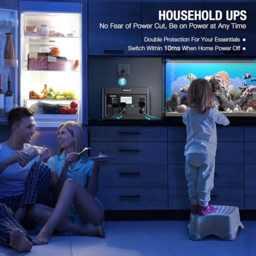 Portable Power Station 2400W, 1843.2Wh LiFePO4 UPS Home Battery Backup - color: Silver