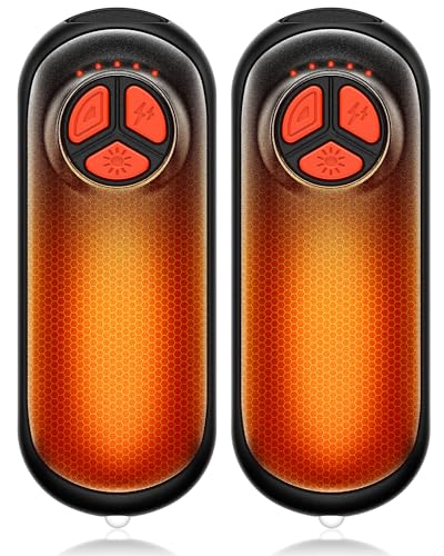 Upgraded Hand Warmers Rechargeable 2 Pack, AI Electric Hand Warmers, Portable Heater, 1s Safe Rapid Heat, 5 Gears Temperature Control, for Hunting, Camping, Hiking, Outdoor - color: black