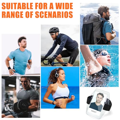 6Pcs Arm Badge Holder Armband ID Card Holder Waterproof Armband Badge with Adjustable Elastic Strap for Office Staff, Students, Employees, Universal Size, Transparent