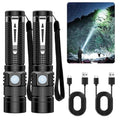 Hoxida Pocket EDC Tactical Flashlight Rechargeable Super Bright 1500lm | 4.9inch & Emergency One Click SOS, Small LED Flashlight 3Hr USB-C Fast Charging, Waterproof Portable for Camping, Hiking