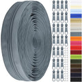 DOITEM 12 Yards Nylon Coil Zipper by The Yards, #3 Bulk Zippers for DIY Sewing Craft Bags with Replacement 25PCS Sliders (Grey, #3) - color: Grey, size: #3