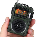 Shortwave Radio, HanRongDa Bluetooth Speaker Support MicroSD, FM MW WB SW Receiver with NOAA Alerts and Sleep Timer, Rechargeable Retro Analog Radios with Backlit and ATS Preset for Camping HRD700 - color: Green