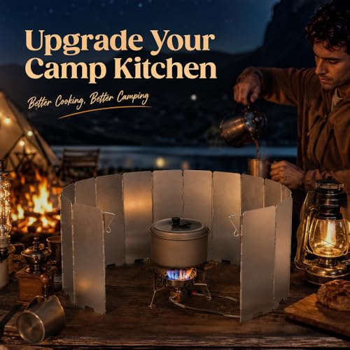16 Pack Aluminum Camping Stove Windscreen, Foldable Lightweight Butane Burner Windshield with Storage Bag, Portable Outdoor Grill Wind Shield for Hiking, Cooking, BBQ, Backpacking - size: 16 Plates