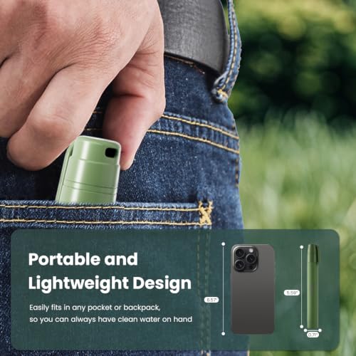 Portable Water Filter Straw Survival, Essential Camping & Hiking Gear, Water Purification Straw for Travel, Biking and Emergency Preparedness - color: Green, style: 6PACK