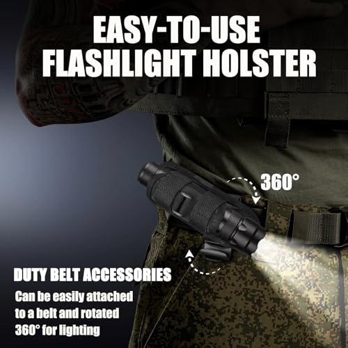ULTRAFIRE 1000 LM Single Mode Tactical Flashlight with Holster for Police | Nighttime law enforcement, security patrols, and outdoor hiking