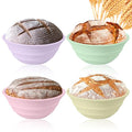 4Pcs Silicone Banneton Bread Proofing Baskets, 9" Collapsible Sourdough Bread Baking Supplies Non-Stick Round Dough Proofing Bowl Containers Oven Safe for Various Tastes Bread Making-BPA Free - size: 9" Round