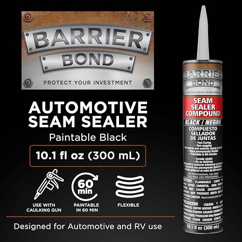 Barrier Bond Automotive Seam Sealer, 10.1oz Tube, Black | Polyurethane Sealant, Car & Panel Bond - color: Black