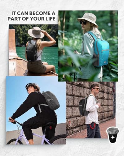 WATERFLY Small Packable Hiking Backpack: 10L Ultra-Light Daypack for Women - color: Grey