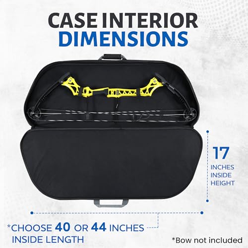 LEGEND Apollo Soft Bow Case - Compound Bow Case with Multiple Storage & Foam Padding, Lightweight Bow and Arrow Case for Archery Accessories, Bow Bag with Arrow Tube Pocket - 40" & 44" - color: Black / Blue, size: 44in Inside Length