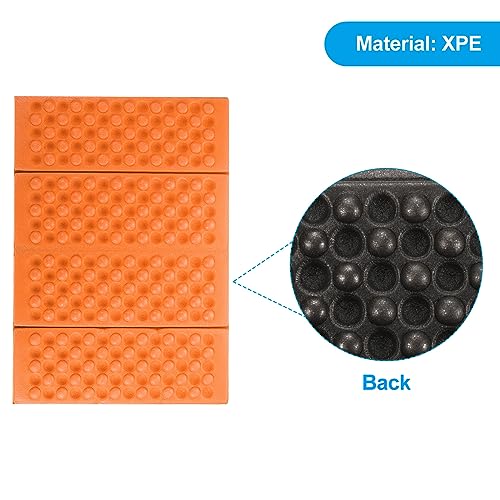 PATIKIL Foldable Hiking Seat Pad, XPE Cushion Sitting Pads Foam Mat Waterproof for Outdoor Camping Picnic Stadium - color: Orange,drak Green