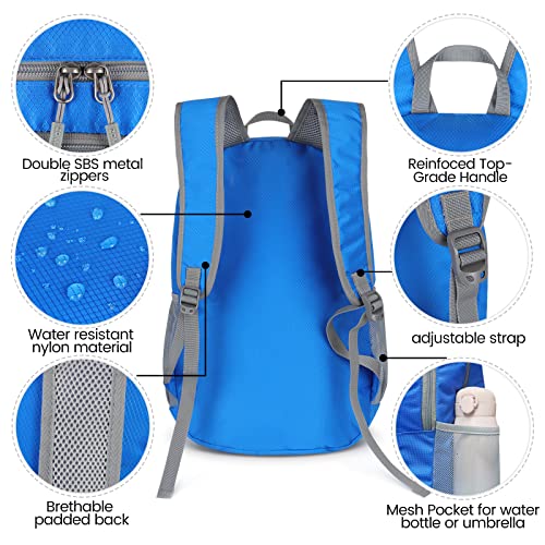 ZOMAKE Lightweight Packable Backpack, 28L Foldable Daypack (Dark Blue) | Light Hiking Backpacks Water Resistant Collapsible Day Pack for Travel, Everyday Carry, Multi-Pocket Layout, Heavy Duty Nylon - color: Dark Blue, size: 28L