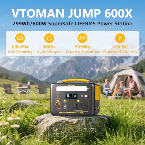 VTOMAN Jump 600X Portable Power Station 600W, 299Wh LiFePO4 Battery - style: Jump 600X