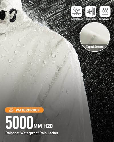 Outdoor Ventures Women's Rain Jackets Lightweight Waterproof RainCoats - color: Beige, size: Small