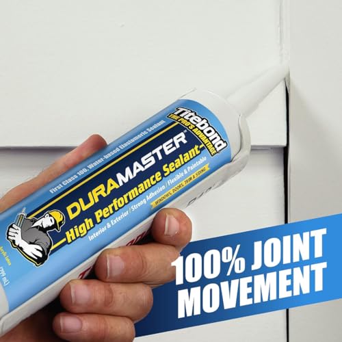 Titebond DuraMaster Sealant, Black – Multi-Surface Construction Sealant, Strong Adhesion for Interior/Exterior Use, UV-Resistant – 32011, 10.1 Oz. Cartridge - style: 32011, Black