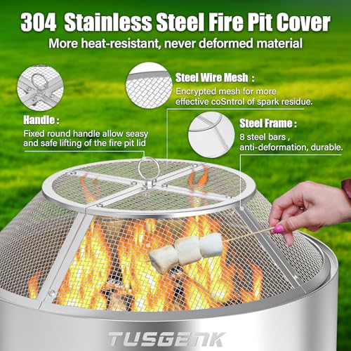 Fire Pit Spark Screen for Solo Stove Bonfire, 19.5 Inch | 304 Stainless Steel, Detachable Spark Shield for Backyard Family Fires, Camping, and Marshmallow Roasting - size: Bonfire Shield 19.5Inch