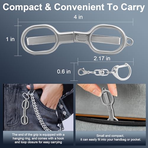 BSADIY 2 Pcs Mini Folding Stainless Steel Badge Scissors with 2 Keychains | Safety Foldable Pocket Small Travel Scissors All Purpose for Travel, Home, Office, Craft, Sewing, Nurse Accessories (Silver) - color: Silver