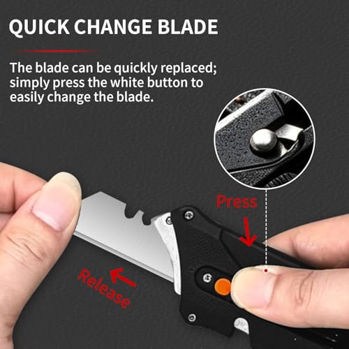 EDC Slide Utility Knife With Bottle Opener Hex Wrench Safety Lock Quick Change Mechanism 5 Extra SK5 Replacement Blade Lightweight Black G10 Handle Multitool Box Cutter Men Father Diy Gift Choice