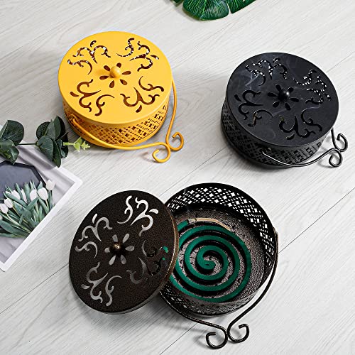 MyLifeUNIT Mosquito Coil Holder, Retro Portable Mosquito Incense Burner for Home and Camping (Black) - color: Black