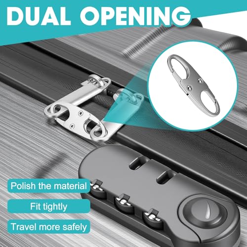 8 Pcs Lpuioey Anti Theft Zipper Clips, Double Opening Small Carabiner Clips, Zinc Alloy Zipper Pull Replacement for Backpack, Luggage, Purse, Suitcase, Travel Essentials & Security Accessories, Silver - color: Silver(8)
