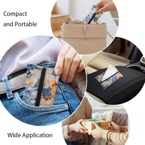 Flashideas Floral Reusable Tissue Holder Tissue Holder for Purse Travel Tissue Holder Fabric Purse Zipper Enclosed Tissue Holder for Purse Coins for Bag Car Office Home - color: Floral