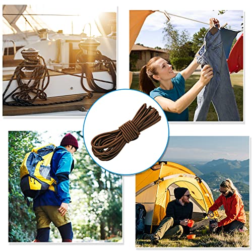 1/4" Bungee Shock Cords with Hooks, 32 Feet Elastic Nylon Cords Kayak Stretch String Rope for Bikes, Tie Downs, Boating, Camping, Cars, Fitness,Outdoor Enthusiasts(1/4 inch x 32 Ft, Brown) - size: 1/4 inch x 32 Ft, Brown