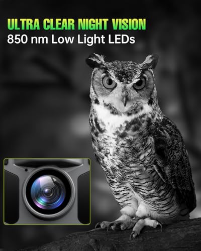 Trail Camera Solar Powered 4K 48MP, 5000mAh Built-in Battery Wildlife Hunting Game Camera, Motion Activated Night Vision, IP67 Waterproof, Includes 64GB SD Card