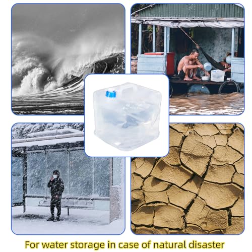 2 Pack Collapsible Water Container with Spigot, Foldable Cube Water Jugs Portable Water Storage for Outdoors Camping Hiking Disaster Preparedness & Survival Gear 1.4/2.6/4/5.3 Gallon - size: 2.6Gallon, style: Stylea