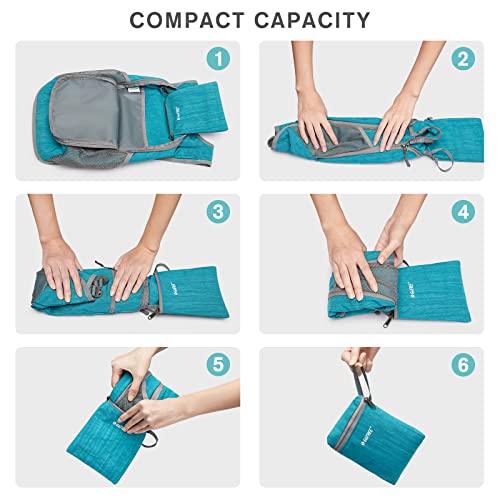 G4Free 10L/15L Hiking Backpack Lightweight Packable Hiking Daypack Small Travel Outdoor Foldable Shoulder Bag - color: Teal Blue, size: 15L