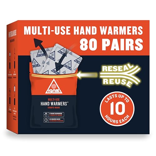 Ignik Resealable Multiple-Use Hand Warmers for 10 Hours of Heat Across 72 Hours - style: 80 Pairs
