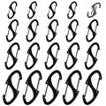 Zipper Clips Anti Theft, 20 Pcs Zipper Pull Locks for Backpacks, Double-Sided Spring S Carabiner Clasps Theft Deterrent for Luggage Suitcase Handbags Keys Purse - color: Black