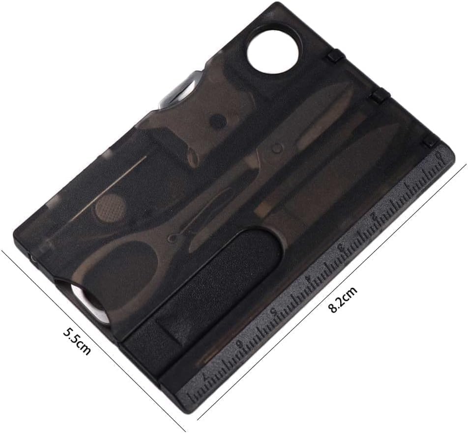 Black 12 in 1 Pocket Credit Card Outdoor Survival Multi Card Multi Tool EDC Tool Gear Multitools and Accessories Hand Tools, Multitools and Accessories