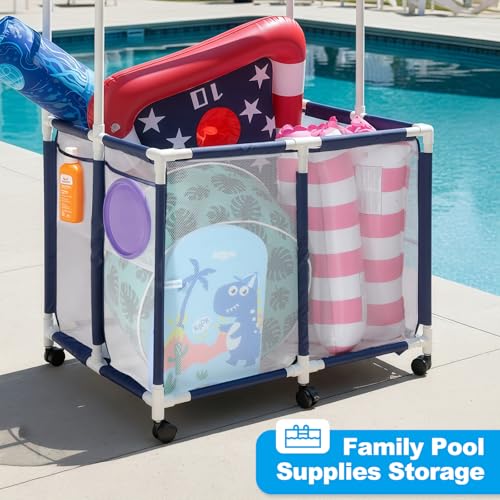 AURASUN XXL Large Outdoor Pool Toy Storage Organizer Cart - size: XXL