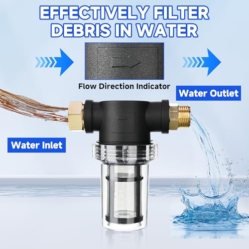M MINGLE Garden Hose Filter for Pressure Washer Inlet, 2 Pcs | Inline Sediment Water Filter Attachment, 40 & 100 Mesh Screens, Fits Garden Hoses, Pumps, Sprinklers & RV Water Systems - size: 2 pcs