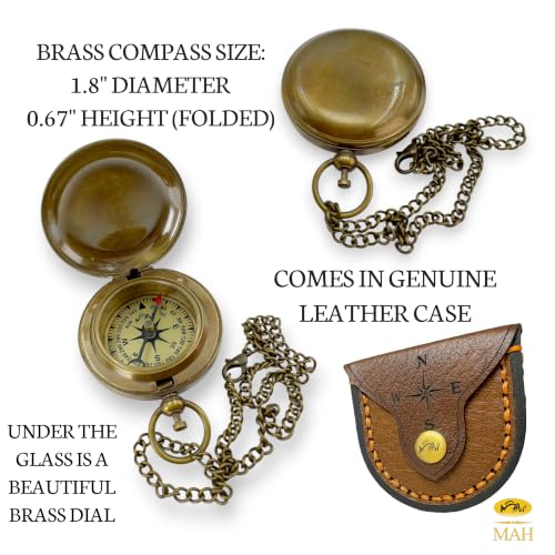 Brass Compass Gift – Push Button Compass Keepsake Gift for Son, Boys, Men, Graduation Gift, Birthday Gift Idea, Inspirational Motivational Gift for Him, Unique Gift Idea, Collectible Desk Decor - style: Brass Compass Gift – Antique Edition 2