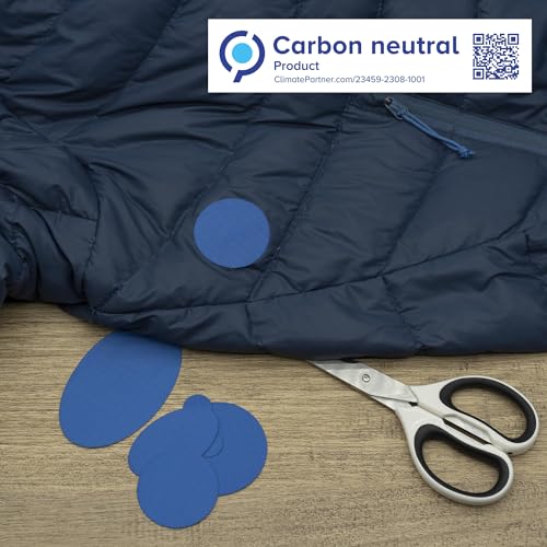 Stick-On Repair Patches for Down Jackets, Tents, 11 Pcs, Blue | 30+ colors, self-adhesive nylon polyester, tear-cold-heat resistant, fix puffer coats, sleeping bags, pvc, no sewing - color: Blue