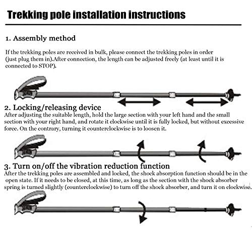 Trekking Poles,Adjustable Shock Absorbing Hiking Walking Stick-2Pcs | Aviation aluminum,Collapsible, Lightweight, All-terrain walking poles, Carry bag included - color: blue