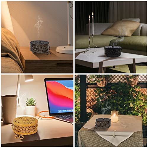 MyLifeUNIT Mosquito Coil Holder, Retro Portable Mosquito Incense Burner for Home and Camping (Black) - color: Black