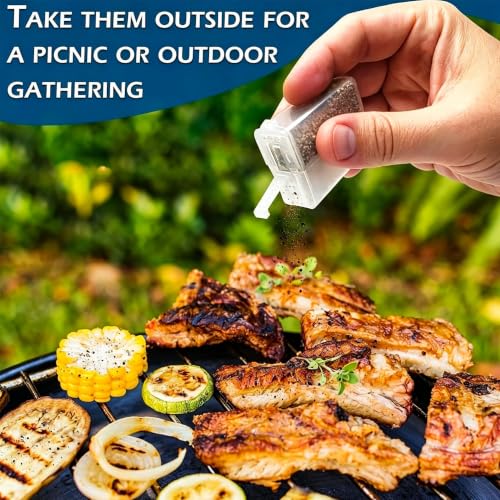 1 Pack Mini Salt and Pepper Shaker, Travel Salt Shaker, Portable Spice Container, Refillable Plastic Jar with Lid for Home, Restaurant, Wedding, Camping, RV, BBQ, Picnic Cooking - size: 1pcs