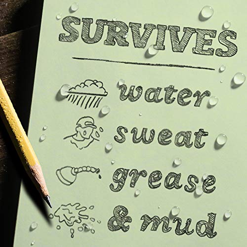 Rite in the Rain Weatherproof Soft Cover Notebook, 4.625" x 7.25", Green Cover, Universal Pattern (No. 974) - color: Green
