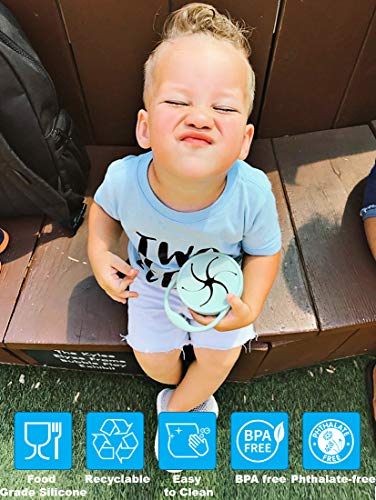 BraveJusticeKidsCo | Snack Attack Snack Cup | Collapsible Silicone Snack Container | Toddler and Baby Snack Catcher Lid (Island Paradise) - color: Island Paradise