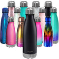 CHILLOUT LIFE 25oz Insulated Stainless Steel Water Bottle, Leak Proof - color: Matte Black