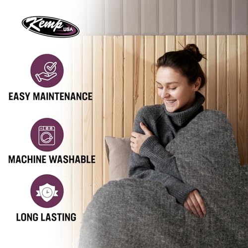 Kemp USA Wool Blanket 60 x 84 Inch Fire Retardant Military Survival Camping | 50% Wool Multipurpose Blanket, 5 Lb Heavy-duty Fire Retardant Throw for Survival, Camping, Military and Disaster Relief