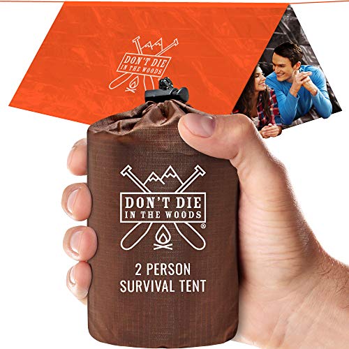 Don't Die In The Woods – Emergency Tent – Compact Outdoor Survival Shelter - color: Orange