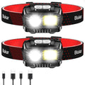 Blukar LED Headlamp Rechargeable, 2000L Super Bright Headlight Flashlight - color: Black