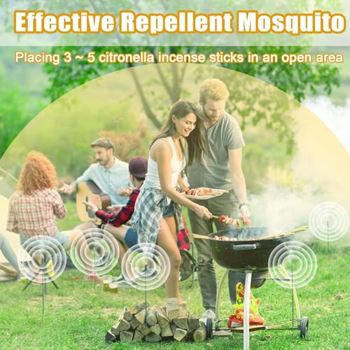 120 Pcs Mosquito Repellent, Citronella Oil Incense Sticks for Patio Camping - size: 1 Count (Pack of 120)